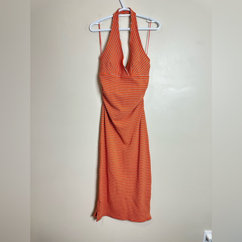 Pilcro High Tide Halter Slim Midi Dress - Picture 2 of 11